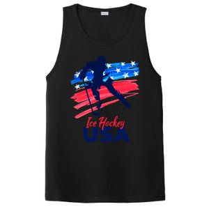 Ice Hockey Usa Support The Team Gift Usa Flag Hockey Lover Meaningful Gift PosiCharge Competitor Tank