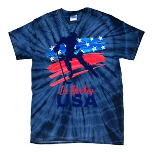 Ice Hockey Usa Support The Team Gift Usa Flag Hockey Lover Meaningful Gift Tie-Dye T-Shirt