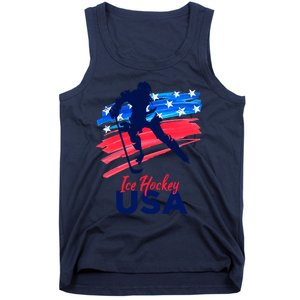 Ice Hockey Usa Support The Team Gift Usa Flag Hockey Lover Meaningful Gift Tank Top