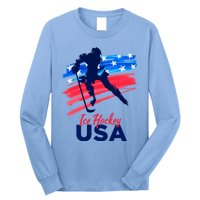 Ice Hockey Usa Support The Team Gift Usa Flag Hockey Lover Meaningful Gift Long Sleeve Shirt