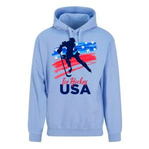 Ice Hockey Usa Support The Team Gift Usa Flag Hockey Lover Meaningful Gift Unisex Surf Hoodie