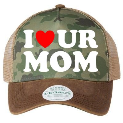 I Heart Ur Mom I Love Your Mom I Love Hot Moms Funny Saying Funny Gift Legacy Tie Dye Trucker Hat