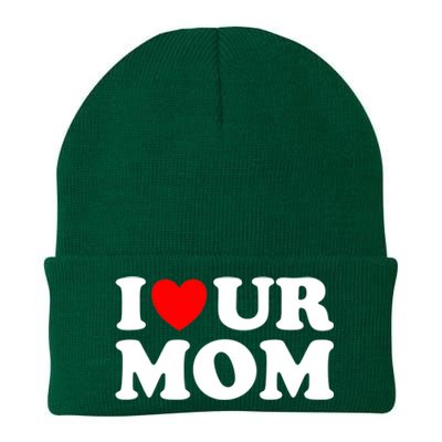 I Heart Ur Mom I Love Your Mom I Love Hot Moms Funny Saying Funny Gift Knit Cap Winter Beanie