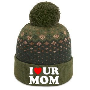 I Heart Ur Mom I Love Your Mom I Love Hot Moms Funny Saying Funny Gift The Baniff Cuffed Pom Beanie