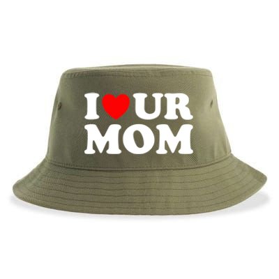 I Heart Ur Mom I Love Your Mom I Love Hot Moms Funny Saying Funny Gift Sustainable Bucket Hat