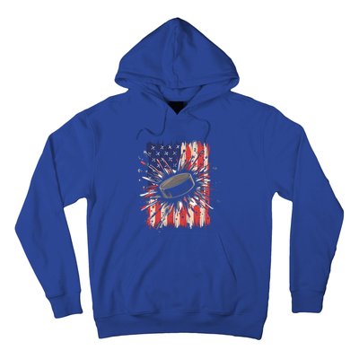 Ice Hockey Usa Flag Sports Fans Patriotic Gift Hoodie