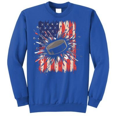 Ice Hockey Usa Flag Sports Fans Patriotic Gift Sweatshirt