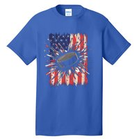 Ice Hockey Usa Flag Sports Fans Patriotic Gift Tall T-Shirt