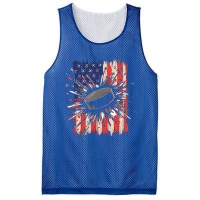 Ice Hockey Usa Flag Sports Fans Patriotic Gift Mesh Reversible Basketball Jersey Tank