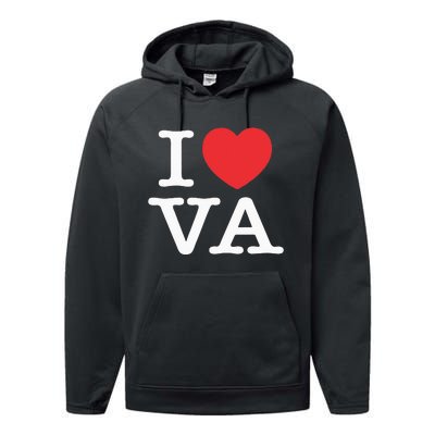 I Heart VA Love Virginia Performance Fleece Hoodie