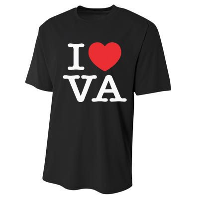 I Heart VA Love Virginia Performance Sprint T-Shirt