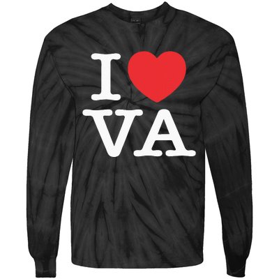 I Heart VA Love Virginia Tie-Dye Long Sleeve Shirt