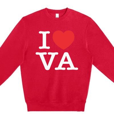 I Heart VA Love Virginia Premium Crewneck Sweatshirt