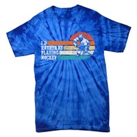 Ice Hockey Vintage Retro ID Rather Be Playing Ice Hockey Great Gift Tie-Dye T-Shirt