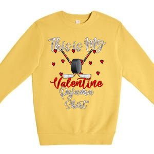 Ice Hockey Valentine's Day For Lovers Hockey Cute Gift Premium Crewneck Sweatshirt