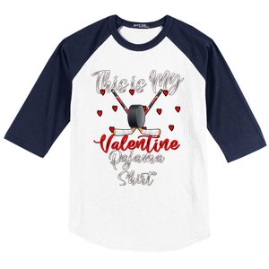 Ice Hockey Valentine's Day For Lovers Hockey Cute Gift Baseball Sleeve Shirt