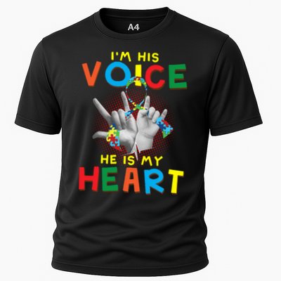 I'm His Voice He Is My Heart Autism Awareness Performance Shirt