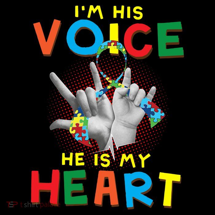 I'm His Voice He Is My Heart Autism Awareness Tall T-Shirt