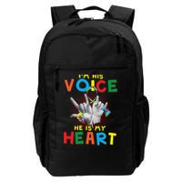 I'm His Voice He Is My Heart Autism Awareness Backpack