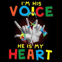 I'm His Voice He Is My Heart Autism Awareness Backpack