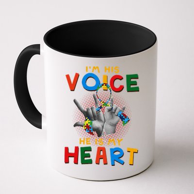 I'm His Voice He Is My Heart Autism Awareness Mug