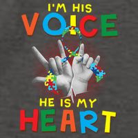 I'm His Voice He Is My Heart Autism Awareness Vector Backpack