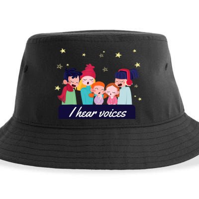 I Hear Voices Choir Singer Sustainable Bucket Hat