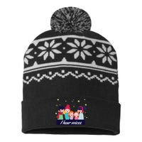 I Hear Voices Choir Singer USA-Made Snowflake Beanie