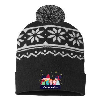 I Hear Voices Choir Singer USA-Made Snowflake Beanie