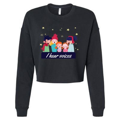 I Hear Voices Choir Singer Cropped Pullover Crew