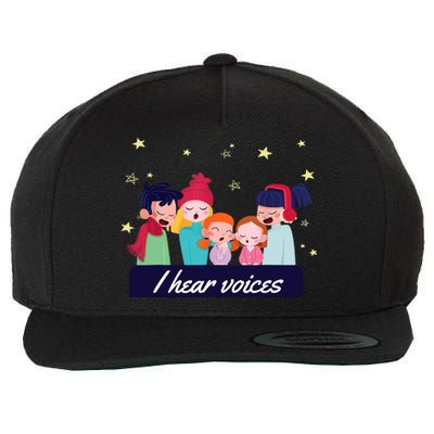 I Hear Voices Choir Singer Wool Snapback Cap