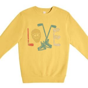 Ice Hockey Valentine's Day For Lovers Hockeys Gift Premium Crewneck Sweatshirt