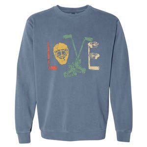 Ice Hockey Valentine's Day For Lovers Hockeys Gift Garment-Dyed Sweatshirt