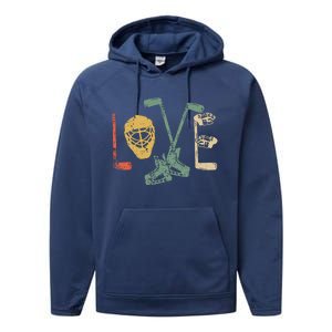 Ice Hockey Valentine's Day For Lovers Hockeys Gift Performance Fleece Hoodie