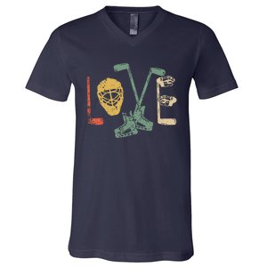 Ice Hockey Valentine's Day For Lovers Hockeys Gift V-Neck T-Shirt