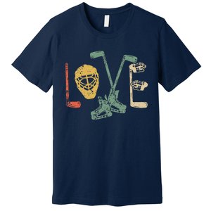 Ice Hockey Valentine's Day For Lovers Hockeys Gift Premium T-Shirt