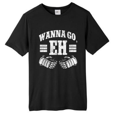 Ice Hockey Vintage Gloves Wanna Go Eh Gift Tall Fusion ChromaSoft Performance T-Shirt