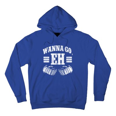 Ice Hockey Vintage Gloves Wanna Go Eh Gift Hoodie