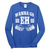 Ice Hockey Vintage Gloves Wanna Go Eh Gift Tall Long Sleeve T-Shirt