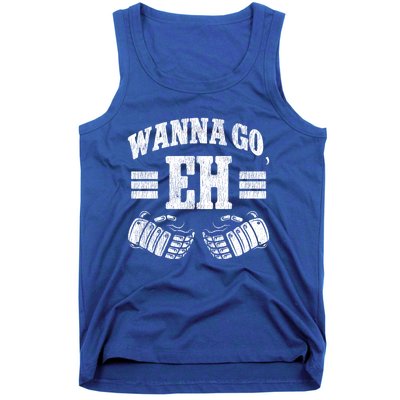 Ice Hockey Vintage Gloves Wanna Go Eh Gift Tank Top