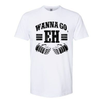 Ice Hockey Vintage Gloves Wanna Go Eh Gift Softstyle® CVC T-Shirt