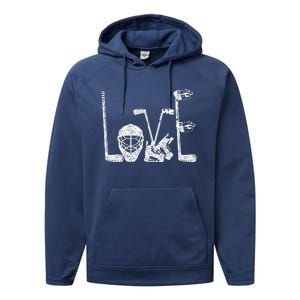 Ice Hockey Valentine's Day For Lovers Hockeys Performance Fleece Hoodie