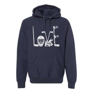 Ice Hockey Valentine's Day For Lovers Hockeys Premium Hoodie