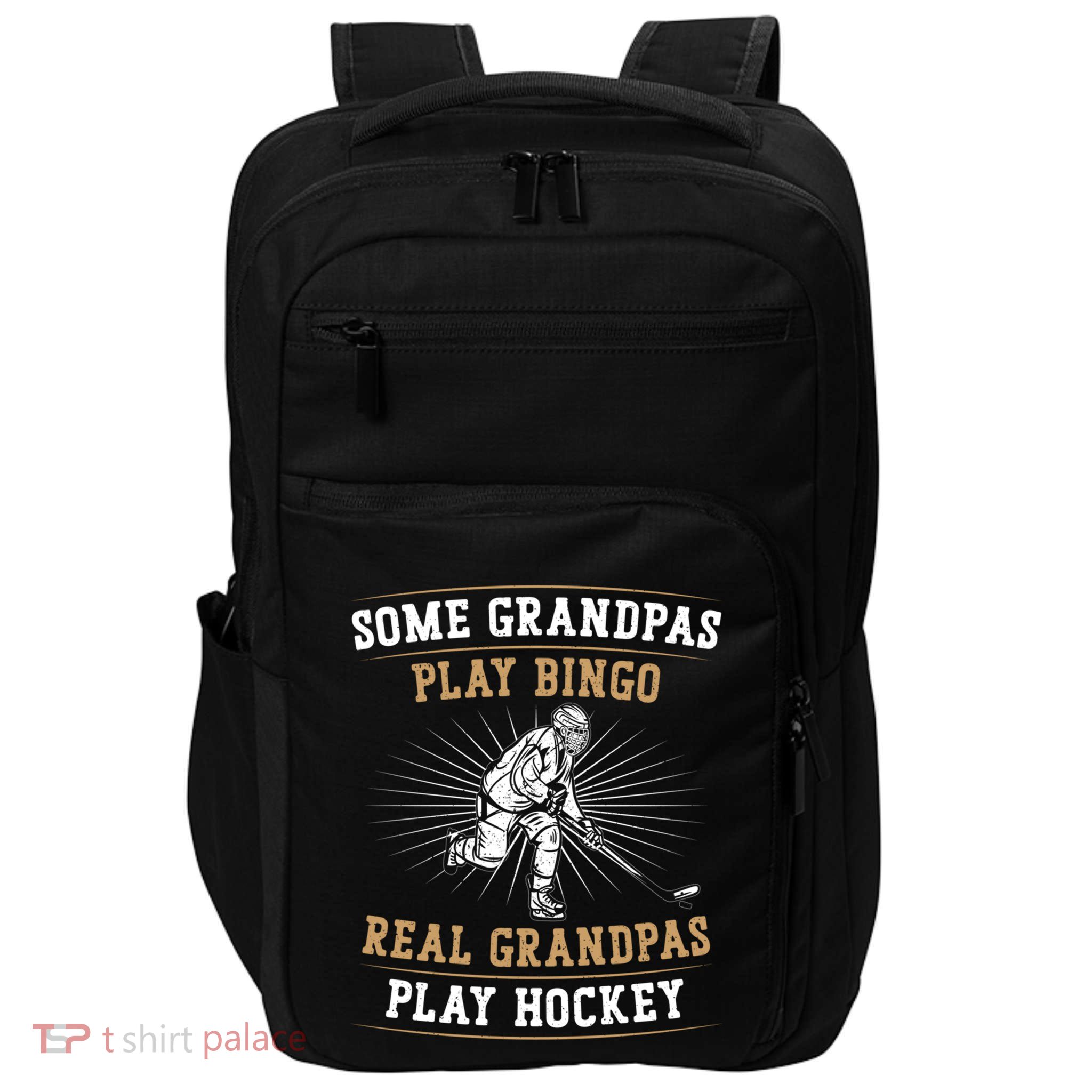 Ice Hockey Vintage Grandpa Some Grandpas Play Bingo Real Cute Gift Impact Tech Backpack