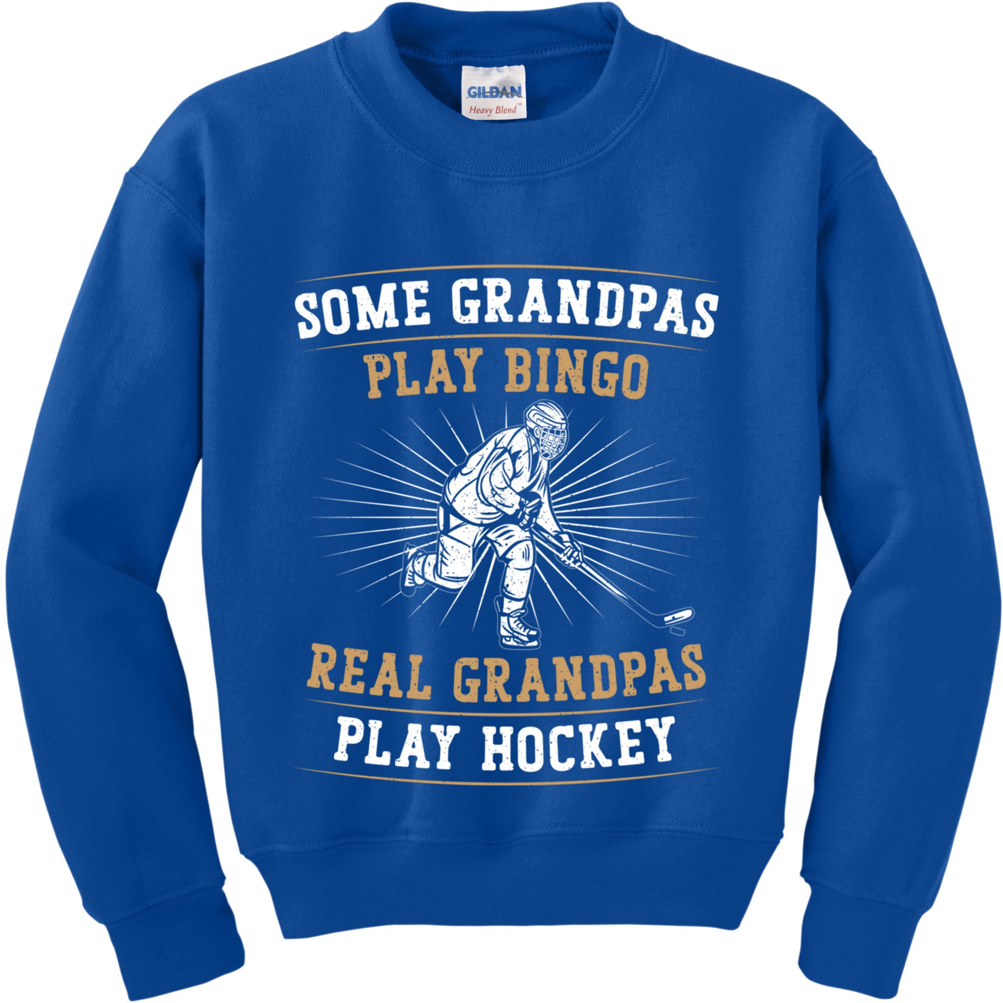 Ice Hockey Vintage Grandpa Some Grandpas Play Bingo Real Cute Gift Kids Sweatshirt
