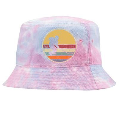 Ice Hockey Vintage Outfit Design Retro Distressed Look Gift Tie-Dyed Bucket Hat