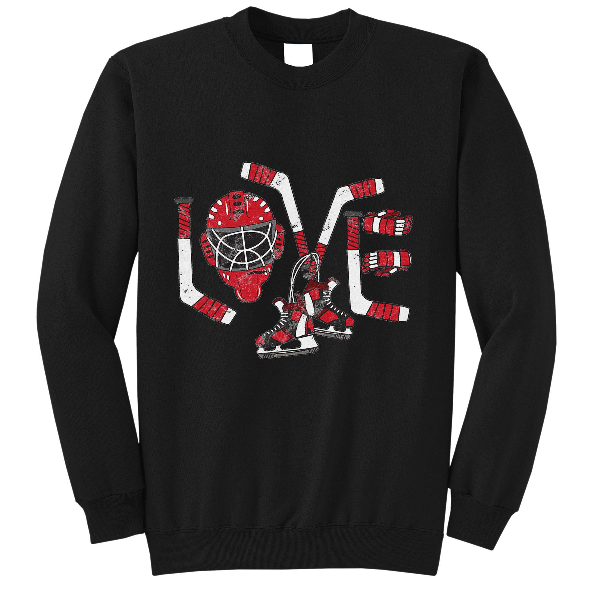 Ice Hockey Valentines Day Love Cute Gift Goalie Sweatshirt