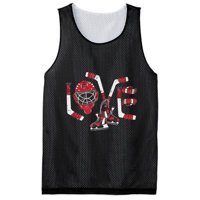 Ice Hockey Valentines Day Love Cute Gift Goalie Mesh Reversible Basketball Jersey Tank