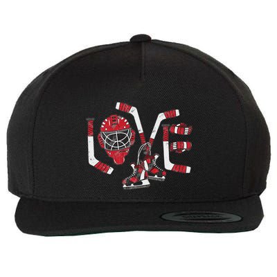Ice Hockey Valentines Day Love Cute Gift Goalie Wool Snapback Cap