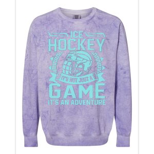 Ice Hockey Winter Sports Adventure Graphic Colorblast Crewneck Sweatshirt